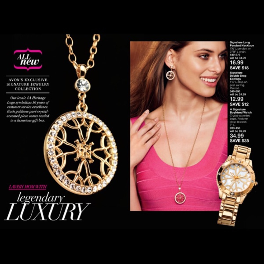 Avon Signature Double Drop Gold Earrings - Picture 6 of 6
